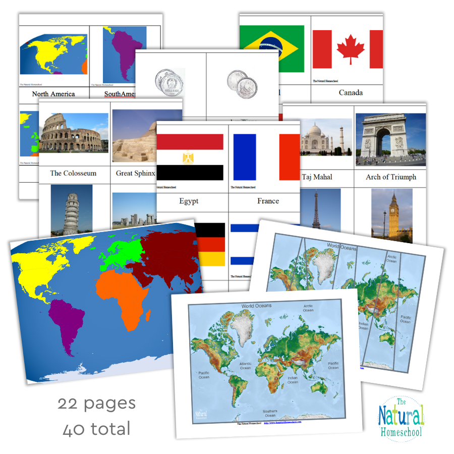 Take a look at our wonderful set of fun and educational Geography Printables for Kids! This is a great bundle to use over and over again to teach kids the basics on Geography!