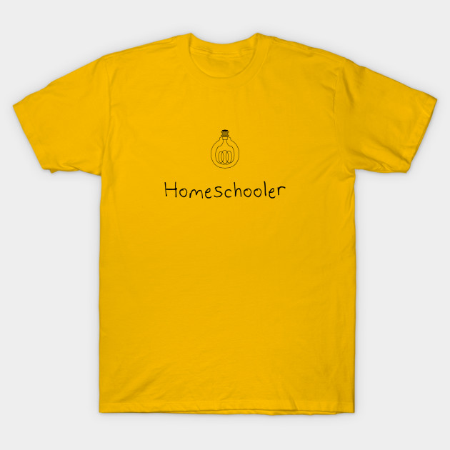 Bright Homeschooler (lightbulb, black text) t-shirts, mugs, stickers & more