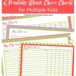 6 Blank Chore Charts Printable Set + 3 BONUS Kitchen Charts