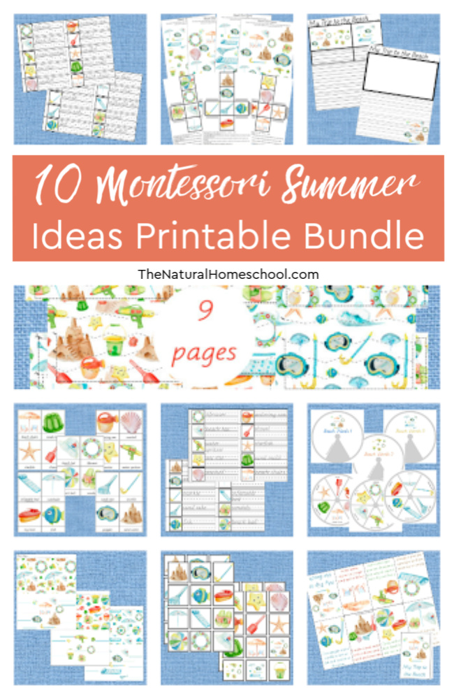 Come and take a look at this printable bundle with 10 Montessori Summer Ideas that will keep kids busy and learning about Summer!