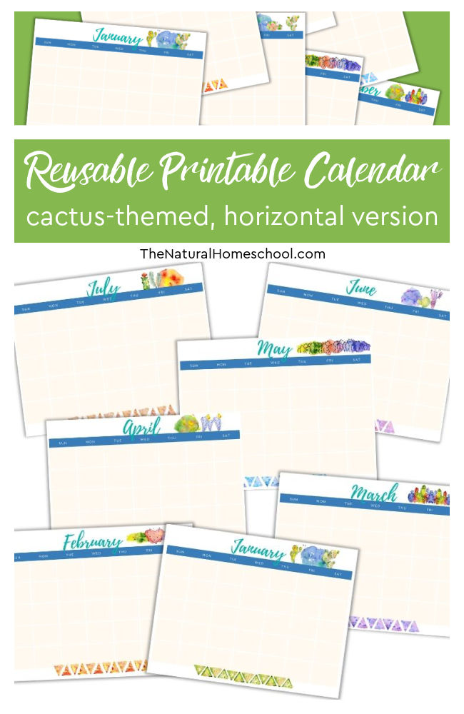 Are you ready for a beautiful homeschool horizontal calendar that will get you started on your homeschool year on the right foot? If so, you definitely have to come and take a look at this great homeschool 12-month calendar.